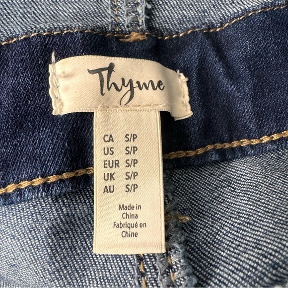 Thyme Maternity Blue Denim Shortalls Size Small - Picture 8 of 9